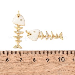 Brass Micro Pave Cubic Zirconia Pendants&nbsp;KK-C143-48G-02