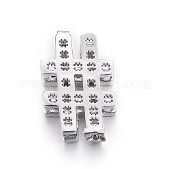 Brass Micro Pave Cubic Zirconia Slide Charms&nbsp;ZIRC-G147-21P-NR
