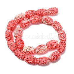 Synthetic Coral Dyed Carved Beads Strands&nbsp;SH-CBAE713-02