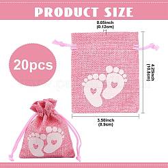 Baby Footprint Polyester Drawstring Bags&nbsp;ABAG-FZC0001-01B