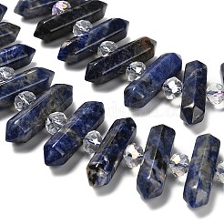 Natural Sodalite Double Terminated Point Beads Strands&nbsp;G-H069-B18-01