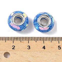 Transparent Resin Rondelle European Beads&nbsp;RESI-S023-28