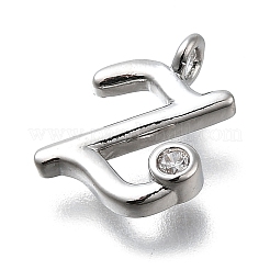 Brass Micro Pave Cubic Zirconia Pendants&nbsp;KK-B132-12P-Z