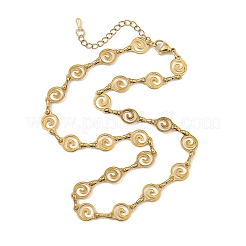 304 Stainless Steel Hollow Spiral Link Chain Necklaces for Women&nbsp;NJEW-JN06395-01
