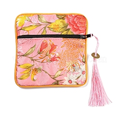 Chinese Style Floral Cloth Jewelry Storage Zipper Pouches&nbsp;AJEW-D063-01F
