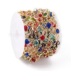 Handmade Eco-friendly Brass Moon & Star & Flat Round Link Chain&nbsp;CHC-E025-53G