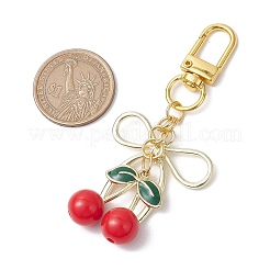 Alloy Enamel Cherry Pendant Decorations&nbsp;HJEW-JM02681