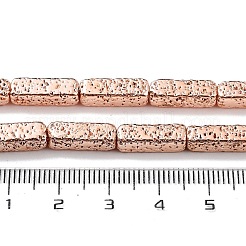 Electroplated Natural Lava Rock Beads Strands&nbsp;G-H303-A04-RG02