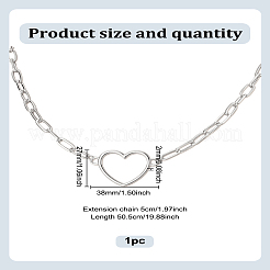 1Pc Zinc Alloy Hollow Heart Pendant Necklaces&nbsp;NJEW-LP0009-46P