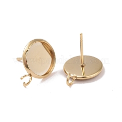 304 Stainless Steel Stud Earring Settings&nbsp;STAS-P166-14-10mm