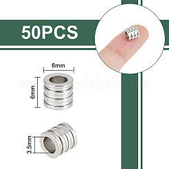50Pcs 201 Stainless Steel Beads&nbsp;STAS-UN0061-34