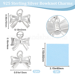 2Pcs 925 Sterling Silver Bowknot Charms&nbsp;STER-BBC0007-90