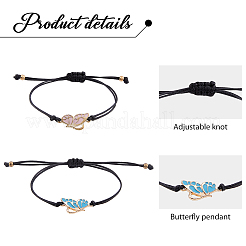 3 sets 3 colors Butterfly Alloy Enamel Link Bracelets Set&nbsp;BJEW-FI0001-09