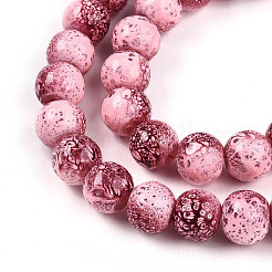 Transparent Baking Paint Glass Beads Strands&nbsp;X-DGLA-N009-8mm-03