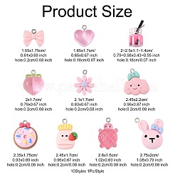 10Pcs 10 Styles Resin Pendants Sets&nbsp;RESI-FS0002-23