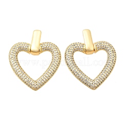 Brass Micro Pave Clear Cubic Zirconia Stud Earrings&nbsp;EJEW-C147-01B-G