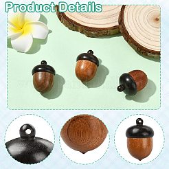 3Pcs 3 Colors Wooden Acorn Box Jewelry Pendants&nbsp;WOOD-CJ0002-64