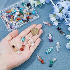 40Pcs 10 Styles Gradient Color Mixed Gemstone Pendants&nbsp;PALLOY-FH00064