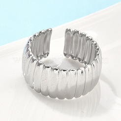 304 Stainless Steel Open Cuff Ring for Women&nbsp;X-RJEW-U014-05P