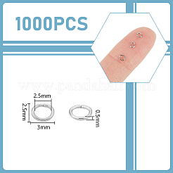 1000Pcs 304 Stainless Steel Open Jump Rings&nbsp;STAS-UN0055-27