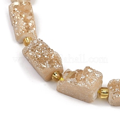 Electroplated Natural Druzy Agate Beads Strands&nbsp;G-R012-A02-01