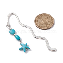 3Pcs 3 Styles Zinc Alloy Wavy Bookmarks&nbsp;AJEW-JK00297
