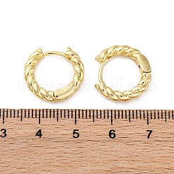 Brass Twisted Rope Chunky Hinged Huggie Hoop Earrings for Women&nbsp;EJEW-P196-25G
