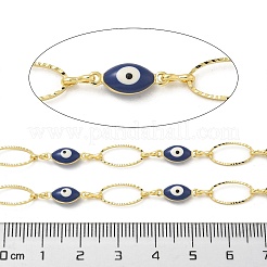 Rack Plating Brass Enamel Link Chains&nbsp;CHC-P012-11G-03