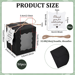 50Pcs Folding Kraft Paper Candle Storage Boxes with Visible Window&nbsp;CON-WH0089-175C