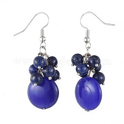 Natural Lapis Lazuli Dangle Earrings&nbsp;EJEW-JE03586-02
