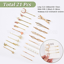 6 Bags 6 Styles Zinc Alloy Hair Bobby Pins&nbsp;PHAR-SP0001-01A