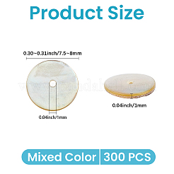 300Pcs Flat Round Natural Akoya Shell Beads&nbsp;SHEL-PA0001-09