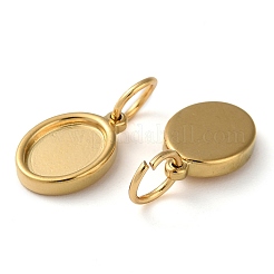 304 Stainless Steel Pendant Cabochon Settings&nbsp;STAS-Q308-01G