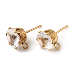 Ion Plating(IP) 304 Stainless Steel Stud Earring Findings&nbsp;X-STAS-M315-02G-04