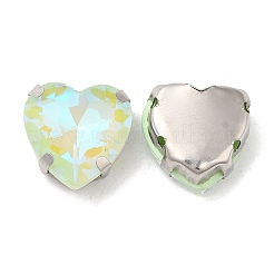 Mocha Fluorescent(MI) Heart Sew on Rhinestone&nbsp;GGLA-C001-01A-P04