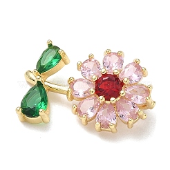 Brass Cubic Zirconia Pendants&nbsp;KK-L253-29G-02
