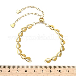 Brass Heart Link Chain Slider Bracelet Making&nbsp;AJEW-JB01603-01