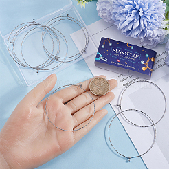 18pcs Textured Simple Thin Stainless Steel Bangles Set&nbsp;BJEW-SC0001-19