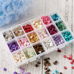 360g 18 Colors Freshwater Shell & Gemstone Chip Bead Sets&nbsp;G-CW0001-01