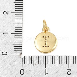 Brass Micro Pave Clear Cubic Zirconia Charms&nbsp;CU-CBA56CE-12G-I