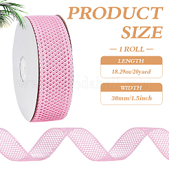 Polyester Hollow Grid Ribbons&nbsp;OCOR-WH0105-107B