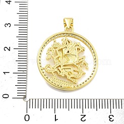 Rack Plating Brass Micro Pave Cubic Zirconia Pendants&nbsp;KK-D359-33G
