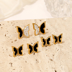 3 Pairs 3 Style 304 Stainless Steel Ear Studs&nbsp;QZ7453-3