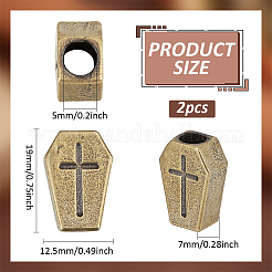 2Pcs Brass Beads&nbsp;KK-FG0001-28C
