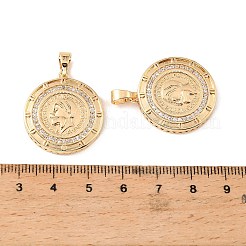 Brass & Clear Cubic Zirconia Pendants&nbsp;KK-G558-14G