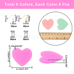 36Pcs 6 Colors Cellulose Acetate(Resin) Pendants&nbsp;DIY-NB0005-36