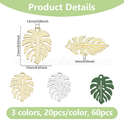 60Pcs 3 Colors Baking Paint Alloy Pendants&nbsp;ENAM-DC0001-79