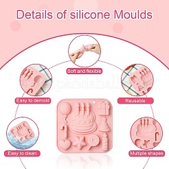 2Pcs Birthday Theme Silicone Molds for DIY Craft&nbsp;ST-CJ0007-81