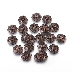 Tibetan Style Alloy Bead Caps&nbsp;X-TIBEB-00955-R-NR