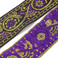 Ethnic Style Polyester Embroidery Ribbons&nbsp;CWIR-XCP0001-22A